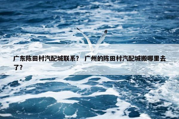 广东陈田村汽配城联系？ 广州的陈田村汽配城搬哪里去了？
