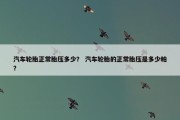 汽车轮胎正常胎压多少？ 汽车轮胎的正常胎压是多少帕？
