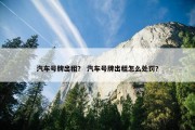 汽车号牌出租？ 汽车号牌出租怎么处罚？