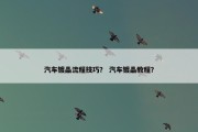汽车镀晶流程技巧？ 汽车镀晶教程？