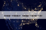 汽车美容一个月挣多少？ 汽车美容一个多少钱一个月？