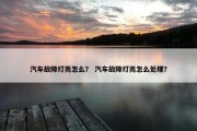 汽车故障灯亮怎么？ 汽车故障灯亮怎么处理？