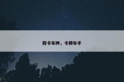 照卡车神，卡牌车手