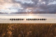 大型电动摩托车？ 大型电动摩托车有哪些？