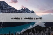 卡车销售总结（卡车销售总结怎么写）