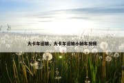 大卡车运输，大卡车运输小轿车视频