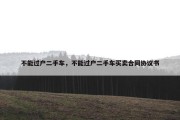 不能过户二手车，不能过户二手车买卖合同协议书