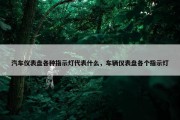 汽车仪表盘各种指示灯代表什么，车辆仪表盘各个指示灯
