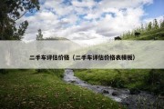 二手车评估价格（二手车评估价格表模板）