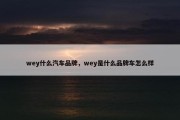 wey什么汽车品牌，wey是什么品牌车怎么样