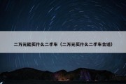 二万元能买什么二手车（二万元买什么二手车合适）
