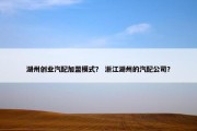 湖州创业汽配加盟模式？ 浙江湖州的汽配公司？
