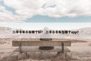 二手卡车小车哪个好？ 二手小卡车在哪个app？