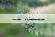 二手车金杯？ 二手车金杯面包车货运版？