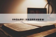 卡车怎么样子（卡车怎样开才能省油）