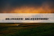 岳阳二手车交易市场？ 岳阳二手车交易市场有哪些？