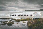 卡车号牌（卡车车牌号是多少位数）