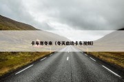 卡车寒冬来（冬天启动卡车视频）