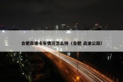 合肥高速卡车情况怎么样（合肥 高速公路）