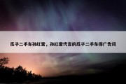 瓜子二手车孙红雷，孙红雷代言的瓜子二手车得广告词