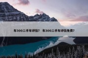 车300二手车评估？ 车300二手车评估免费？