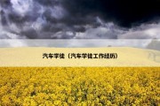 汽车学徒（汽车学徒工作经历）