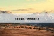 卡车当家用，卡车用来做什么