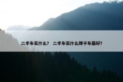 二手车买什么？ 二手车买什么牌子车最好？