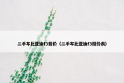 二手车比亚迪f3报价（二手车比亚迪f3报价表）