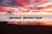 原野汽配机油？ 原野汽车生产厂怎么样？