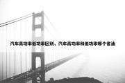 汽车高功率低功率区别，汽车高功率和低功率哪个省油