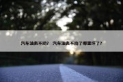 汽车油表不动？ 汽车油表不动了哪里坏了？