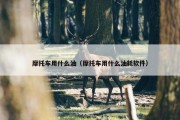 摩托车用什么油（摩托车用什么油耗软件）