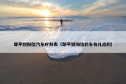 邹平到阳信汽车时刻表（邹平到阳信的车有几点的）