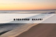 各个超长卡车数量？ 超长大卡车？