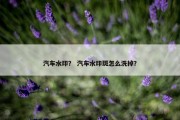 汽车水印？ 汽车水印斑怎么洗掉？