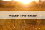 卡车超大电池？ 卡车电池一般多大容量？