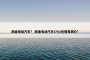 跃迪电动汽车？ 跃迪电动汽车t703价格及简介？