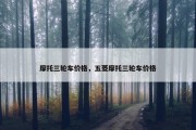 摩托三轮车价格，五菱摩托三轮车价格