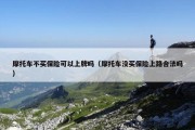 摩托车不买保险可以上牌吗（摩托车没买保险上路合法吗）