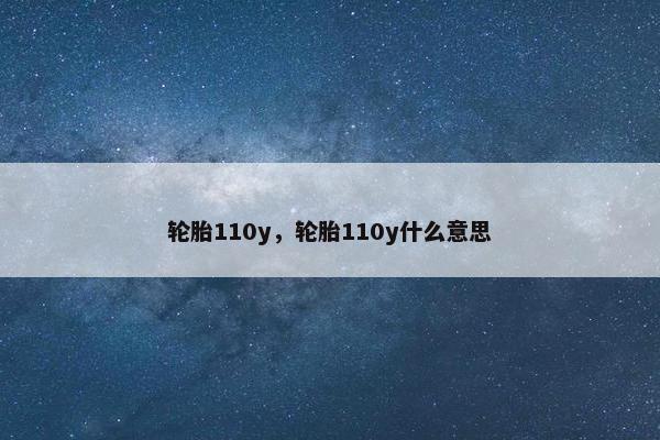 轮胎110y，轮胎110y什么意思