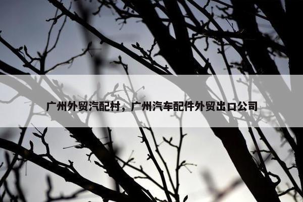 广州外贸汽配村，广州汽车配件外贸出口公司