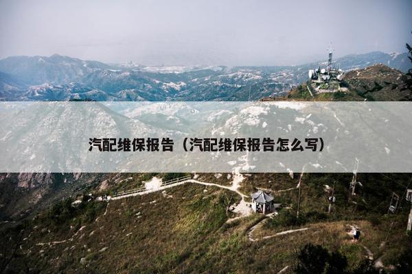 汽配维保报告（汽配维保报告怎么写）