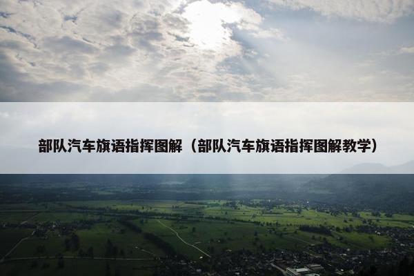 部队汽车旗语指挥图解（部队汽车旗语指挥图解教学）