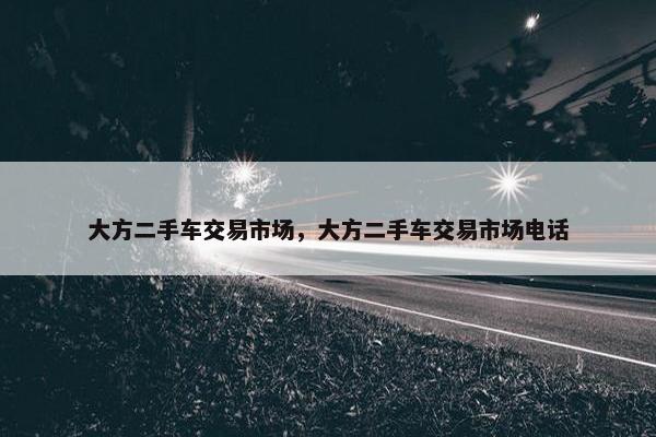 大方二手车交易市场，大方二手车交易市场电话