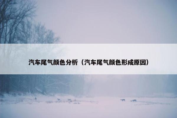 汽车尾气颜色分析（汽车尾气颜色形成原因）
