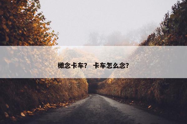 橄念卡车？ 卡车怎么念？
