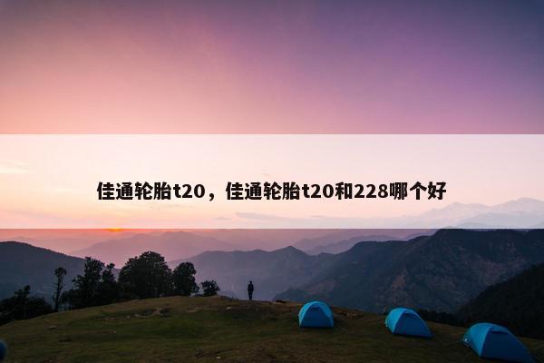佳通轮胎t20，佳通轮胎t20和228哪个好