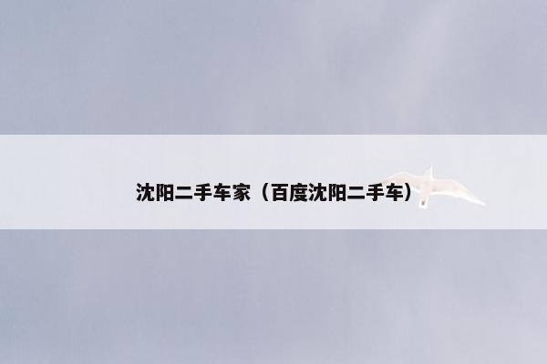 沈阳二手车家（百度沈阳二手车）