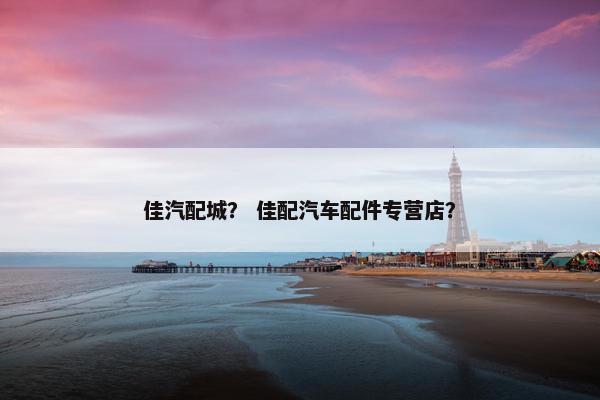 佳汽配城？ 佳配汽车配件专营店？